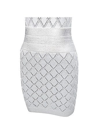 Balmain Balmain Metallic Coated Argyle Knit Mini Dress (view 2)