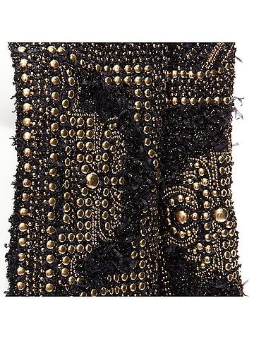 Balmain Balmain Gold Black Boucle Tweed Gold Studded Power Shoulder Jacket (view 2)