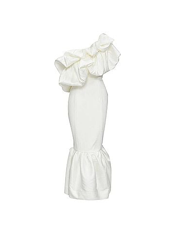Solace London Solace Tove Midi polyester ruffle cascade shoulder flounce dress (view 1)