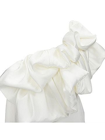 Solace London Solace Tove Midi polyester ruffle cascade shoulder flounce dress (view 2)