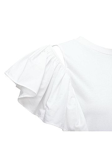 Alexander McQueen Alexander Mcqueen Asymmetric Ruffle Sleeve Drop Waist Dress (view 2)