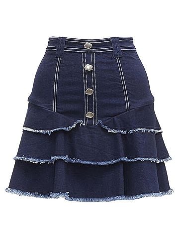 Aje. Aje hamme silver buttons ayed edge tie denim skirt (view 1)