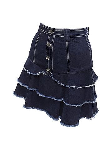 Aje. Aje hamme silver buttons ayed edge tie denim skirt (view 2)
