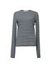 Sportmax 100% Cotton Blue Sportmax Striped Long Sleeve Top in Light Blue Cotton Size M - photo 1