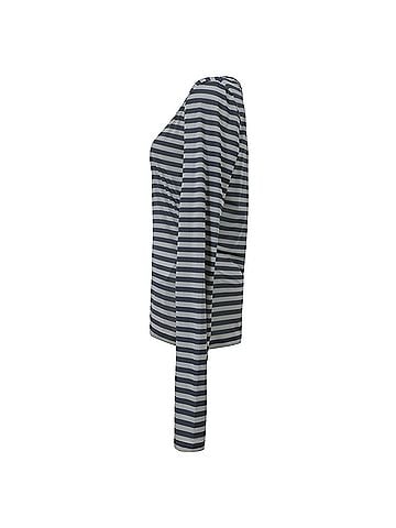 Sportmax Sportmax Striped Long Sleeve Top in Light Blue Cotton (view 2)