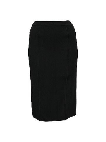Giorgio Armani Giorgio Armani Midi High-Waisted Pencil Skirt in Black Wool (view 1)