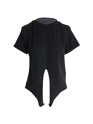 Isabel Marant Isabel Marant Padded Shoulder Knotted T-Shirt in Black Cotton (view 1)