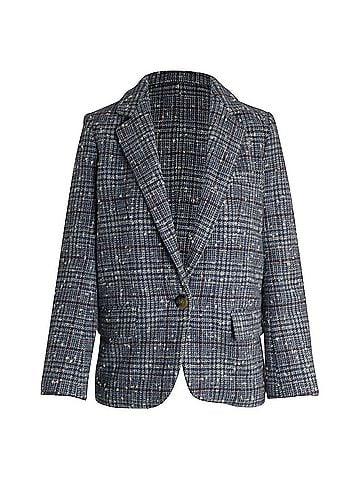 Isabel Marant Isabel Marant Étoile Kice Checked Bouclé Blazer In Light Blue Wool (view 1)