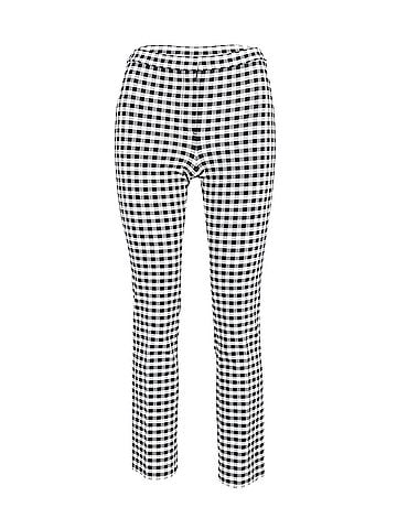 Theory Theory Checked Trousers in Black & White Viscose (view 1)