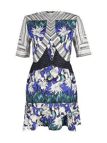 Peter Pilotto Peter Pilotto Printed Fluted Mini Dress in Multicolor Silk (view 1)