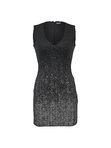 Dsquared2 Dsquared2 V-Neck Mini Dress in Grey Virgin Wool  (view 1)