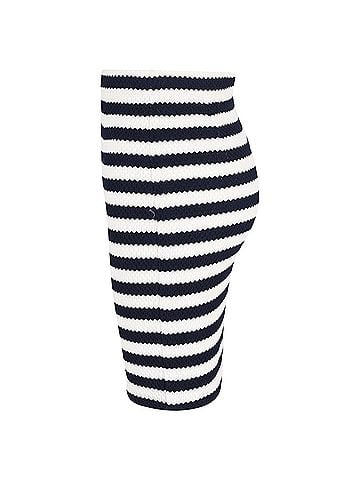 Diane von Furstenberg Diane von Furstenberg Striped Bandage Skirt in White Cotton (view 2)