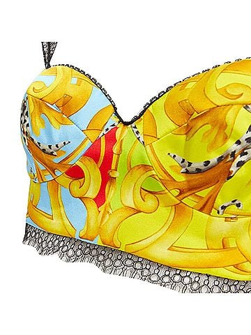 Versace Versace Barocco Acanthus lace boned bralette crop top (view 2)