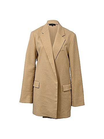 Joseph  Joseph Julia Oversized Open Blazer in Brown Linen (view 1)