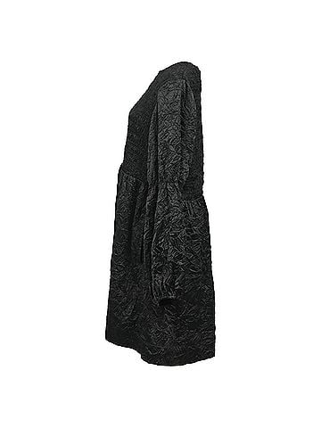 Ganni Ganni Shirred Recycled-Cloqué Mini Dress in Black Polyester (view 2)