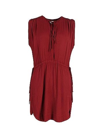 Isabel Marant Isabel Marant Drawstring Waist Sleeveless Mini Dress in Burgundy Cotton (view 1)