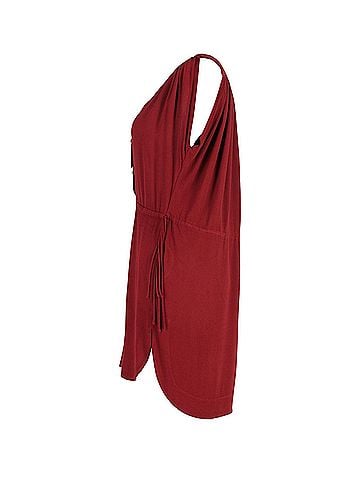 Isabel Marant Isabel Marant Drawstring Waist Sleeveless Mini Dress in Burgundy Cotton (view 2)