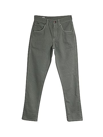 Brunello Cucinelli Brunello Cucinelli Mid-rise Straight Leg Denim Jeans in Green Cotton (view 1)