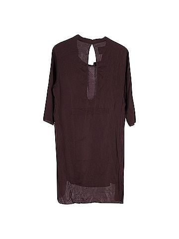 Acne Acne Studios Zink AW11 Cowl Neck Knee Length Dress in Violet Polyester (view 2)