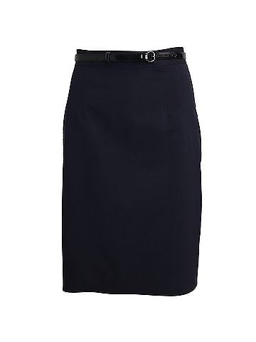 Moschino Moschino Cheap And Chic Skirt with Belt in Navy Blue Virgin Wool (view 1)