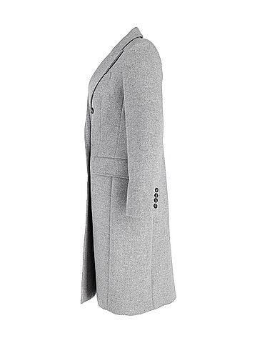 Gill North America Weekend Max Mara Double-Breasted Coat in Grey Wool (view 2)