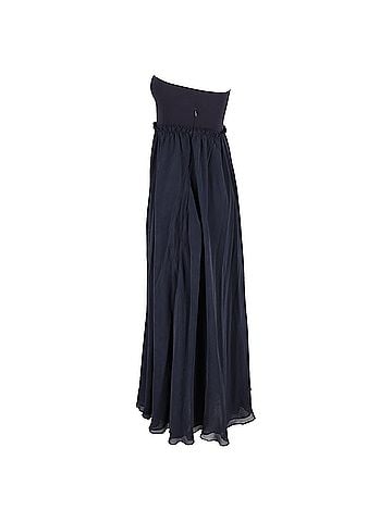 Pierre Balmain  Pierre Balmain Maxi One-Shoulder Sleeve Dress in Navy Blue Polyester and Cotton (view 2)