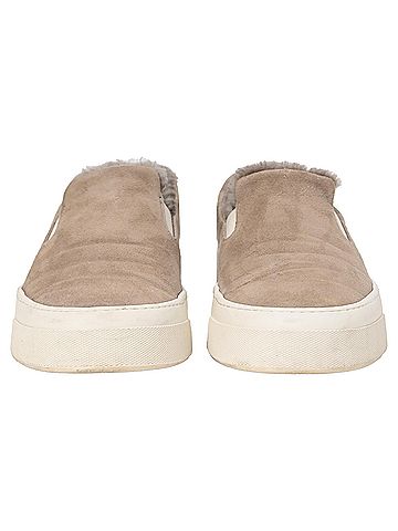 Common Projects Common Projects 35mm Slip On Sneakers with Shearling in Brown Suede (view 2)