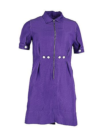 Sandro Sandro Paris Zip Front Mini Dress in Purple Viscose (view 1)