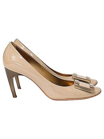 Roger Vivier Roger Vivier Trompette Pumps In Beige Patent Leather  (view 1)