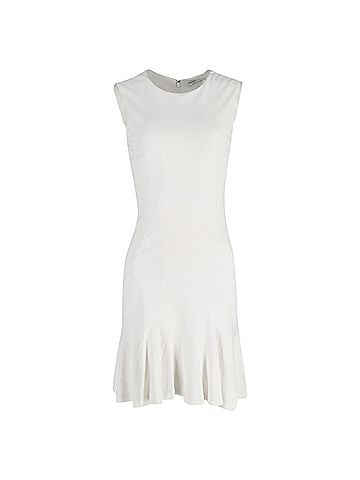 Diane von Furstenberg Diane Von Furstenberg Flared Hem Sleeveless Dress in White Viscose (view 1)
