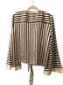 Halogen 100% Polyester Stripes White Black Button-Down Shirt Size 1 - photo 2