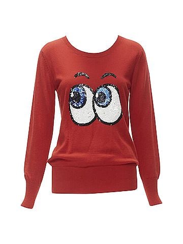 Markus Lupfer MarkLupfer comic eyes sequins pullover sweater (view 1)
