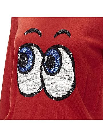 Markus Lupfer MarkLupfer comic eyes sequins pullover sweater (view 2)