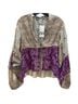 Zara Floral Purple Burgundy Jacket Size S - photo 5