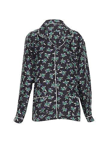 Prada Prada ankenstein Micro Heart print silk pyjama shirt top (view 1)