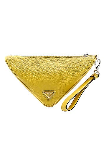 Prada Saffiano Logo Embossed Triangle Wristlet Pouch (view 1)