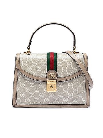 Gucci Small GG Canvas Web Ophidia Top Handle Flap (view 1)