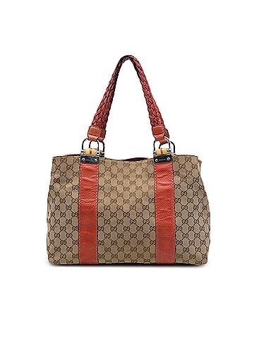 Gucci Medium GG Canvas Bamboo Libeccio Tote (view 1)