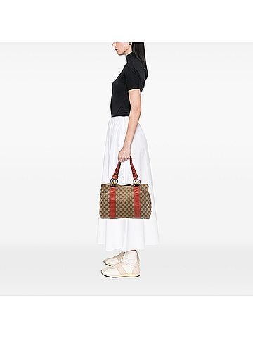 Gucci Medium GG Canvas Bamboo Libeccio Tote (view 2)