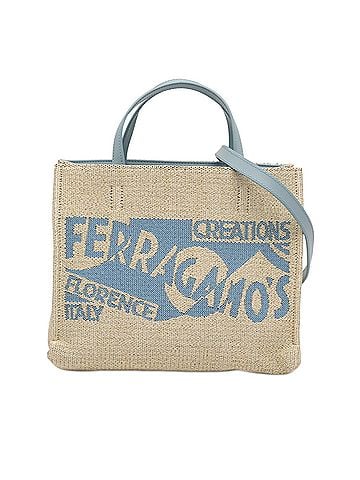 Salvatore Ferragamo Ferragamos Creations Medium Raffia Shopping Tote (view 1)