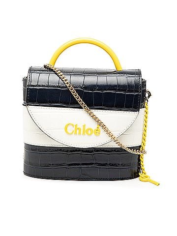 Chloé Tricolor Croc Embossed Leather Aby Lock Satchel (view 1)