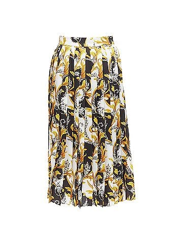 Versace Versace Barocco Acanthus Print Pleated High Slit Skirt (view 1)