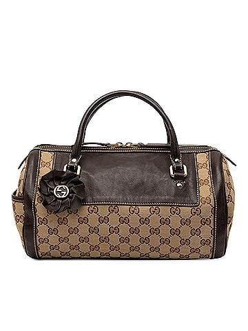 Gucci GG Canvas Trophy Boston Bag (view 1)