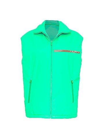 Prada PRADA 2018 Linea Rossa Primaloft neon green nylon red logo puffer vest S (view 1)