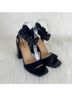 Bamboo Animal Print Solid Black Sandals Size 6 1/2 - photo 8