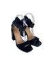 Bamboo 100% Faux Leather Animal Print Solid Black Sandals Size 8 1/2 - photo 2