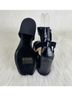 Bamboo 100% Faux Leather Animal Print Solid Black Sandals Size 8 1/2 - photo 7