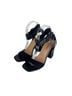Bamboo 100% Faux Leather Animal Print Solid Black Sandals Size 8 - photo 1