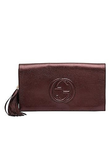 Gucci Metallic Leather Soho Disco Clutch (view 1)