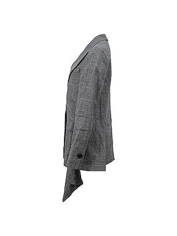 Proenza Schouler Proenza Schouler Asymmetric Draped Plaid Blazer in Grey Wool (view 2)